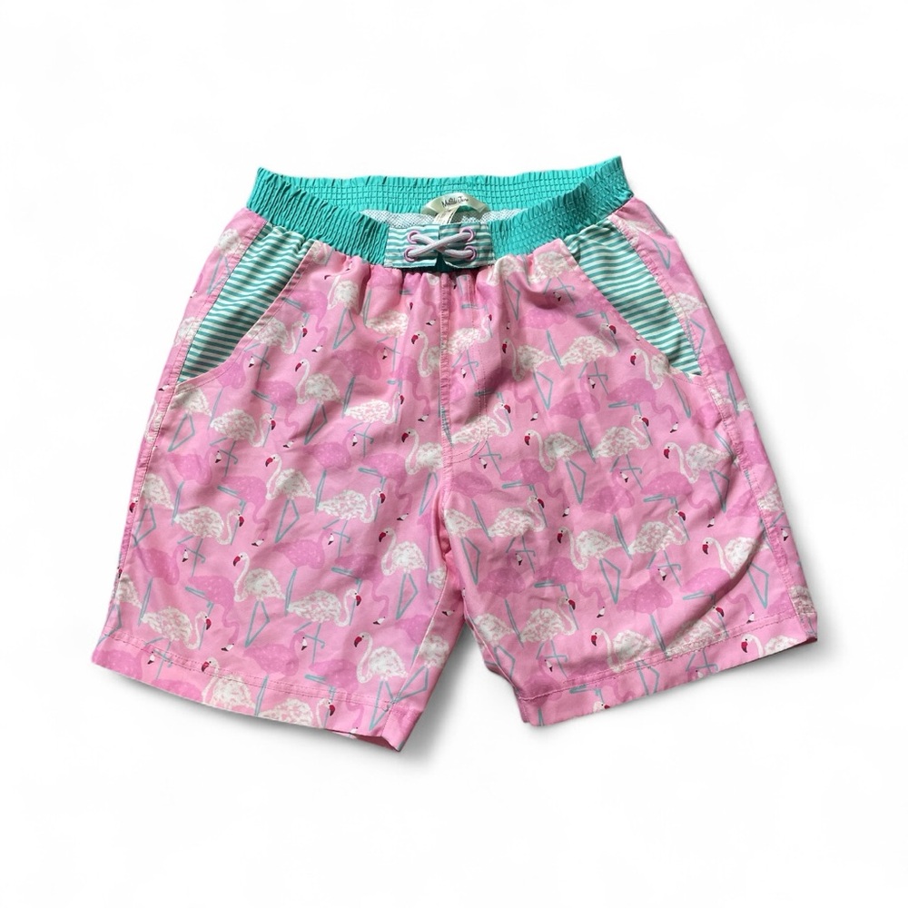 E5- Matiltda Jane Men’s XS Swimsuit Swim Pink Flamingo Print Shorts